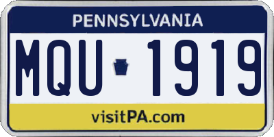 PA license plate MQU1919