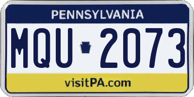 PA license plate MQU2073