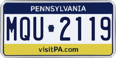 PA license plate MQU2119