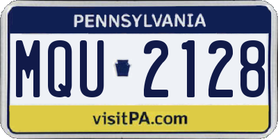 PA license plate MQU2128