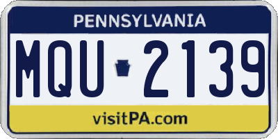 PA license plate MQU2139