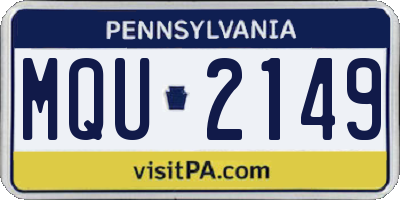 PA license plate MQU2149
