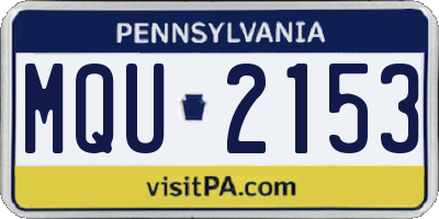 PA license plate MQU2153