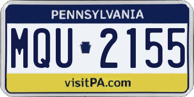 PA license plate MQU2155