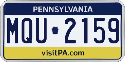 PA license plate MQU2159