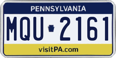PA license plate MQU2161