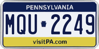 PA license plate MQU2249