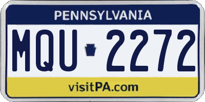 PA license plate MQU2272