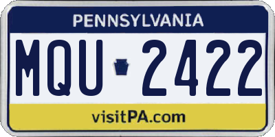 PA license plate MQU2422