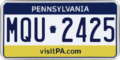 PA license plate MQU2425