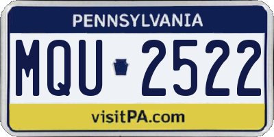 PA license plate MQU2522