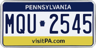 PA license plate MQU2545