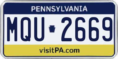 PA license plate MQU2669
