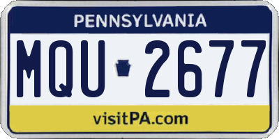 PA license plate MQU2677