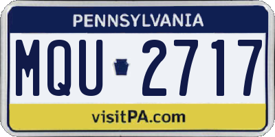 PA license plate MQU2717