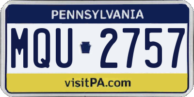 PA license plate MQU2757