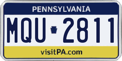 PA license plate MQU2811