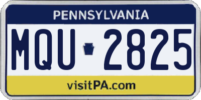 PA license plate MQU2825
