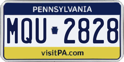 PA license plate MQU2828