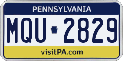 PA license plate MQU2829