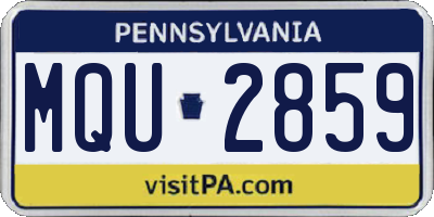 PA license plate MQU2859