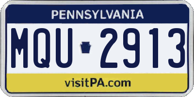 PA license plate MQU2913