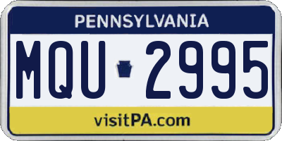 PA license plate MQU2995