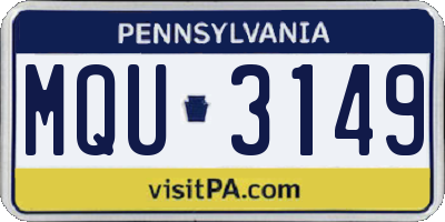 PA license plate MQU3149