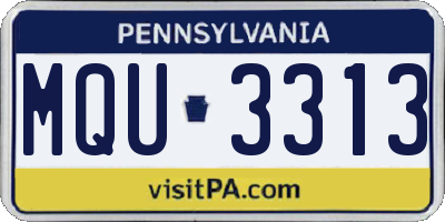 PA license plate MQU3313