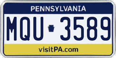 PA license plate MQU3589