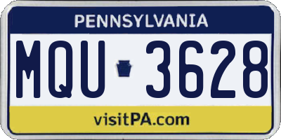 PA license plate MQU3628