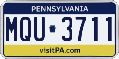 PA license plate MQU3711