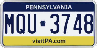 PA license plate MQU3748
