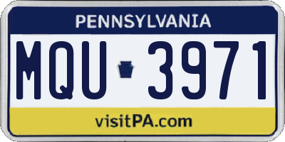 PA license plate MQU3971