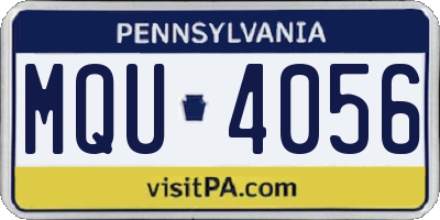 PA license plate MQU4056