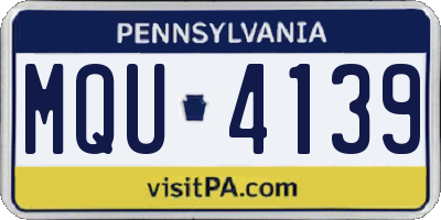 PA license plate MQU4139