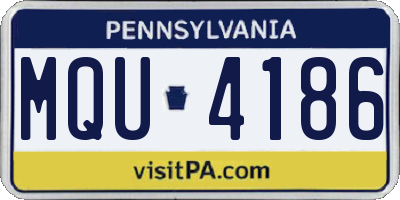 PA license plate MQU4186