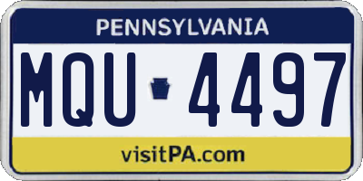 PA license plate MQU4497