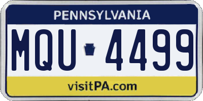 PA license plate MQU4499