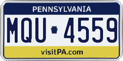 PA license plate MQU4559