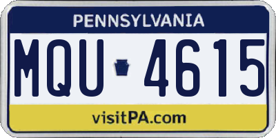 PA license plate MQU4615