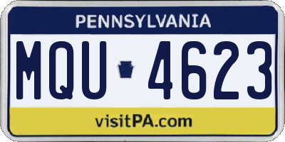 PA license plate MQU4623