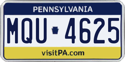PA license plate MQU4625