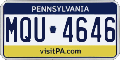 PA license plate MQU4646