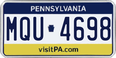 PA license plate MQU4698