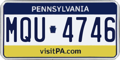 PA license plate MQU4746