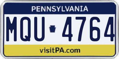 PA license plate MQU4764