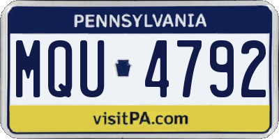 PA license plate MQU4792