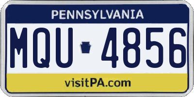 PA license plate MQU4856