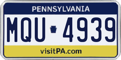 PA license plate MQU4939